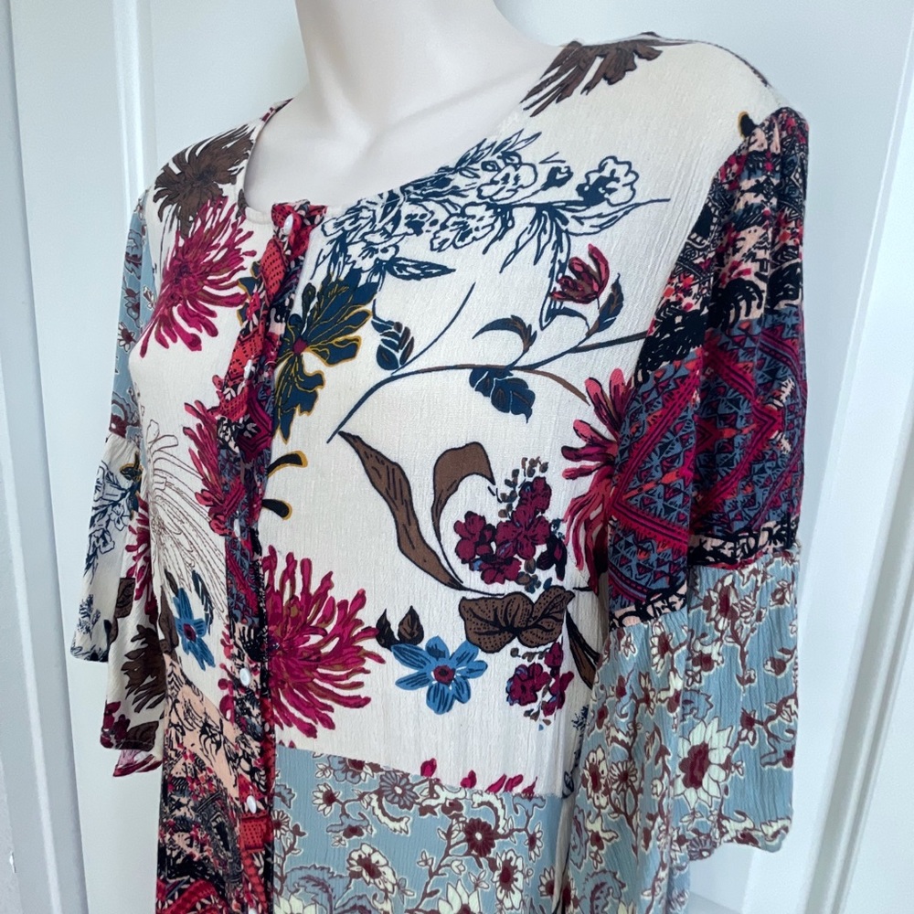 Boho Asymmetrical Dress Patchwork - image 3